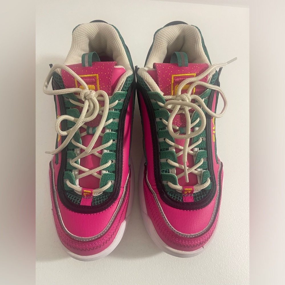 Fila Women's Pink and Green Sneakers